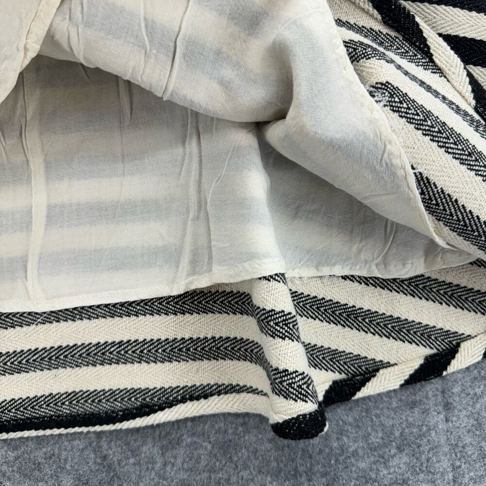 Greylin Anthropologie Womens Mini Skater Skirt Size 0 Black Twill Stripe Retro - Picture 6 of 14